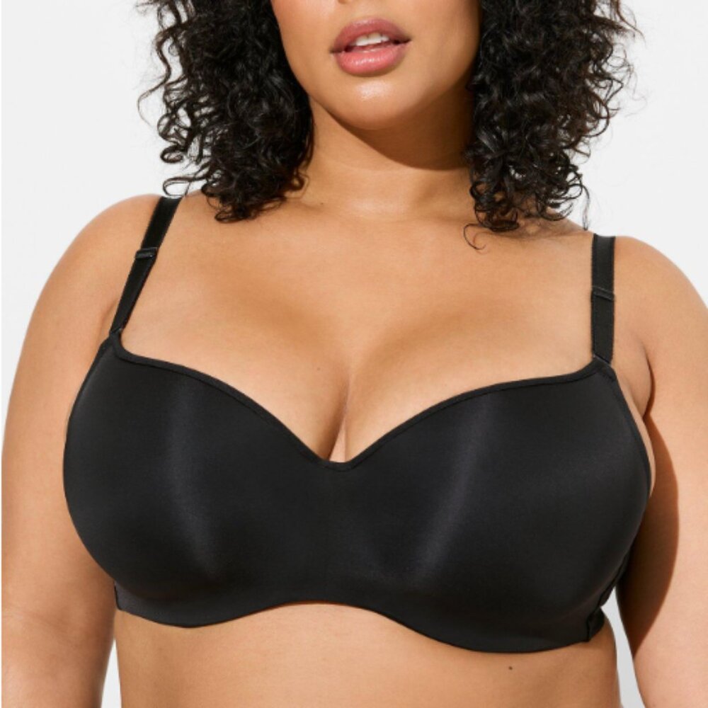 Torrid Black 360 Back Smoothing Lightly Lined Full Coverage Balconette Bra 44C